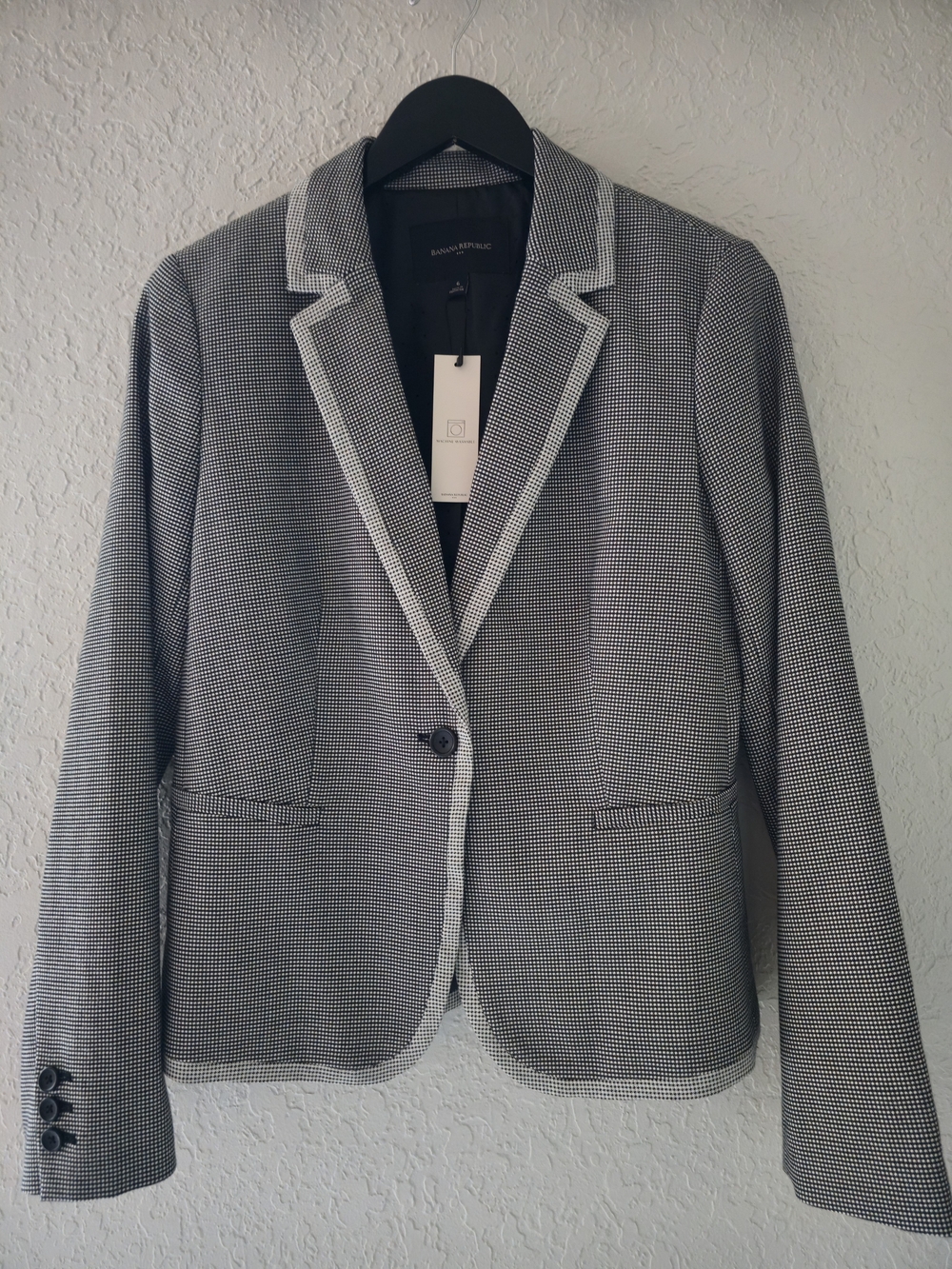 NWT Banana Republic Micro-Check Single-button Blazer 6